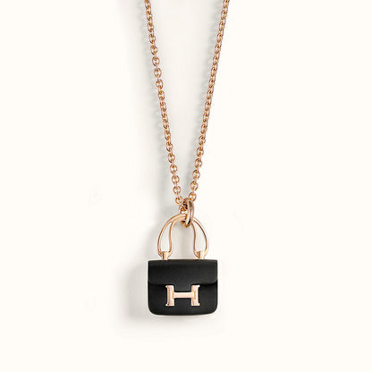 [Stars Jewelry]CONSTANCE BLACK PEDANT PINK GOLD NECKLACE