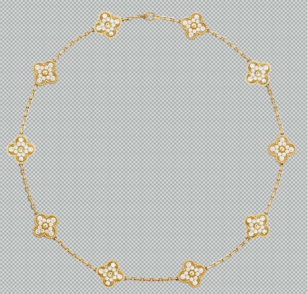 [Stars Jewelry Jewelry]CLOVER 10 MOTIFS  Gold Diamond  NECKLACE