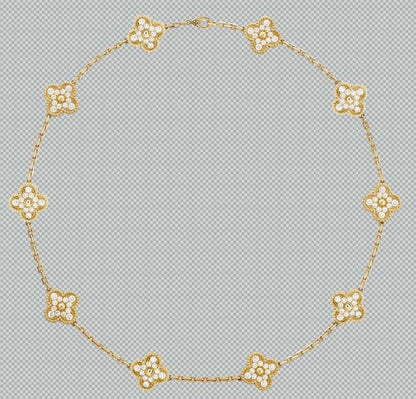 [Stars Jewelry Jewelry]CLOVER 10 MOTIFS  Gold Diamond  NECKLACE