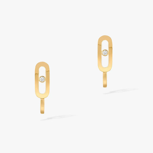 [Stars Jewelry]CREOLES MOVE UNO MINI 1 DIAMOND EARRINGS