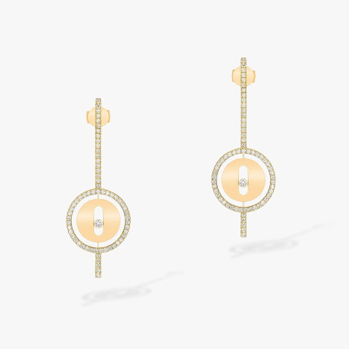 [Stars Jewelry]LUCKY MOVE ARROW PINK GOLD DIAMOND EARRINGS