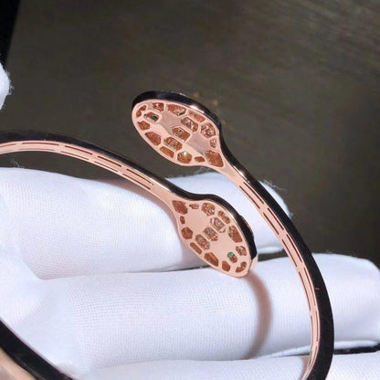 [Stars Jewelry]SERPENTI BRACELET PINK GOLD MALACHITE DIAMOND DOUBLE SNAKE