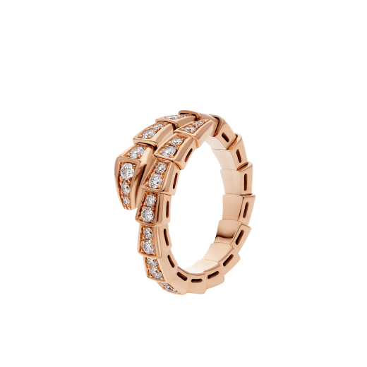 [Stars Jewelry]SERPENTI RING PINK GOLD DIAMOND PAVED 4MM
