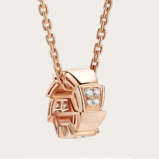 [Stars Jewelry]SERPENTI PEDANT DIAMOND PINK GOLD NECKLACE