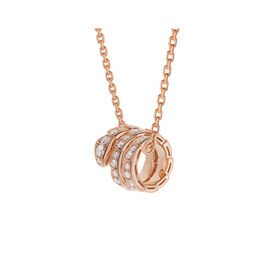 [Stars Jewelry]SERPENTI PINK GOLD NECKLACE DOUBLE RING DIAMOND