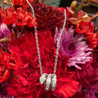 [Stars Jewelry]SERPENTI  NECKLACE DOUBLE RING DIAMOND