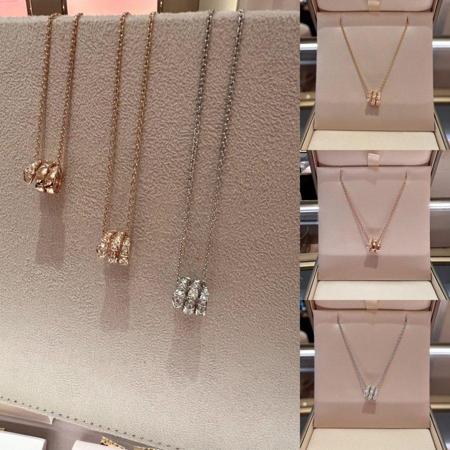[Stars Jewelry]SERPENTI  NECKLACE DOUBLE RING DIAMOND