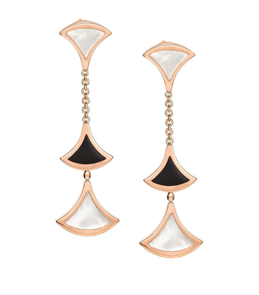 [Stars Jewelry]DREAM EARRINGS 3 MOTIFS ONYX MOP PINK GOLD