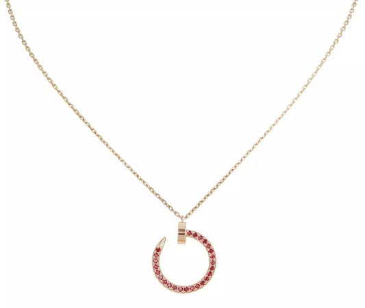 [Stars Jewelry]JUSTE NECKLACE GOLD RED DIAMONDS