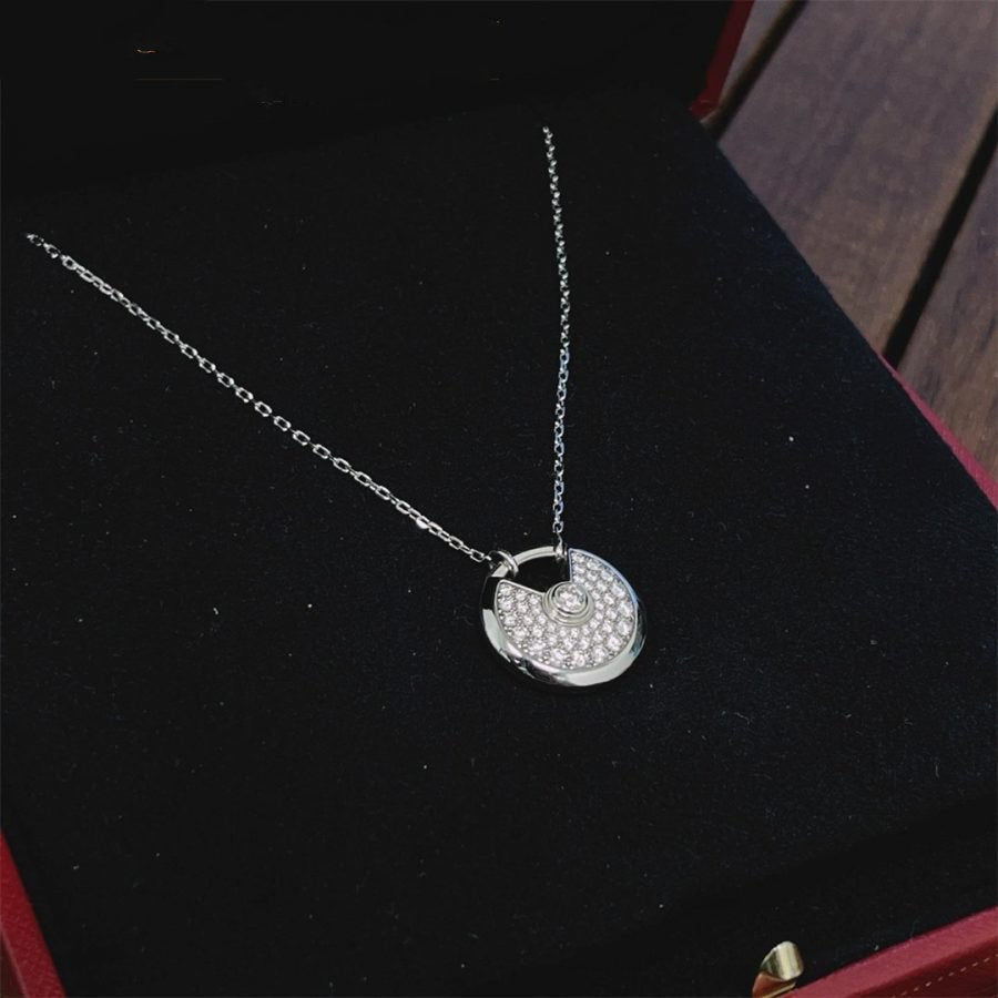 [Stars Jewelry]AMULETTE SILVER FULL DIAMOND NECKLACE