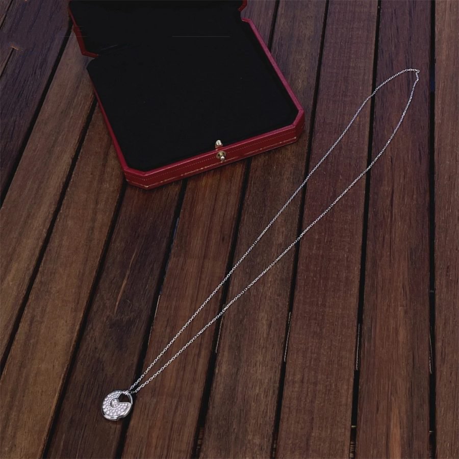 [Stars Jewelry]AMULETTE SILVER FULL DIAMOND NECKLACE