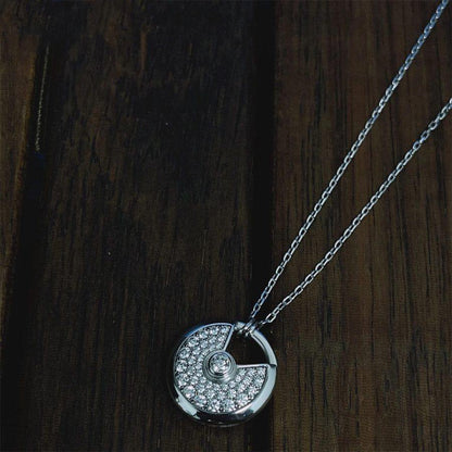 [Stars Jewelry]AMULETTE SILVER FULL DIAMOND NECKLACE