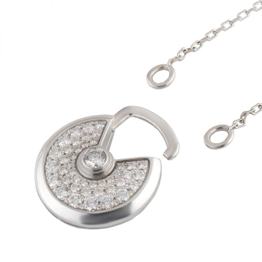 [Stars Jewelry]AMULETTE SILVER FULL DIAMOND NECKLACE