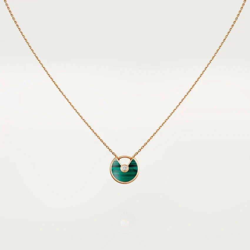 [Stars Jewelry]AMULETTE ROSE GOLD MALACHITE NECKLACE