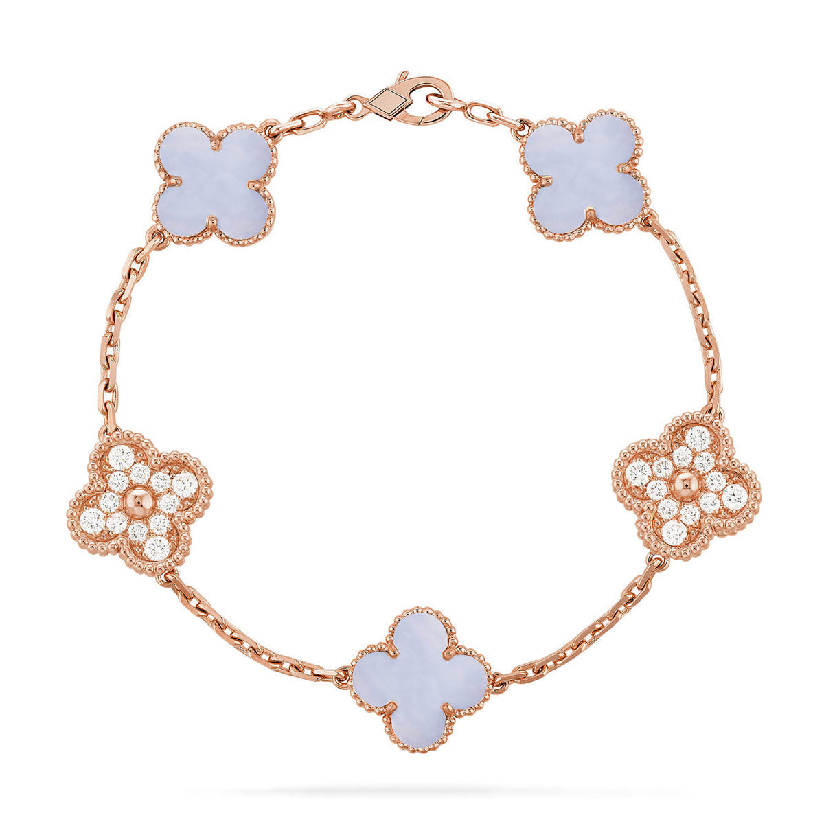 [Stars Jewelry] CLOVER 5 MOTIF PURPLE CHALCEDONY BRACELET COLLECTION