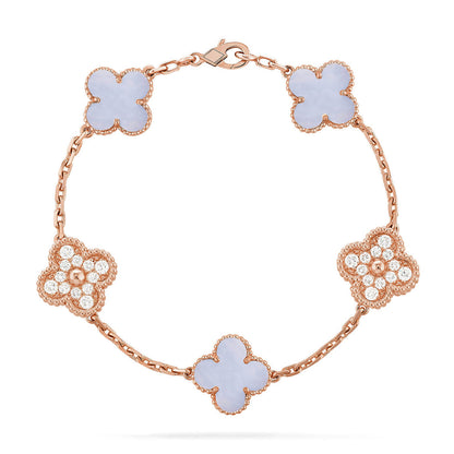 [Stars Jewelry] CLOVER 5 MOTIF PURPLE CHALCEDONY BRACELET COLLECTION