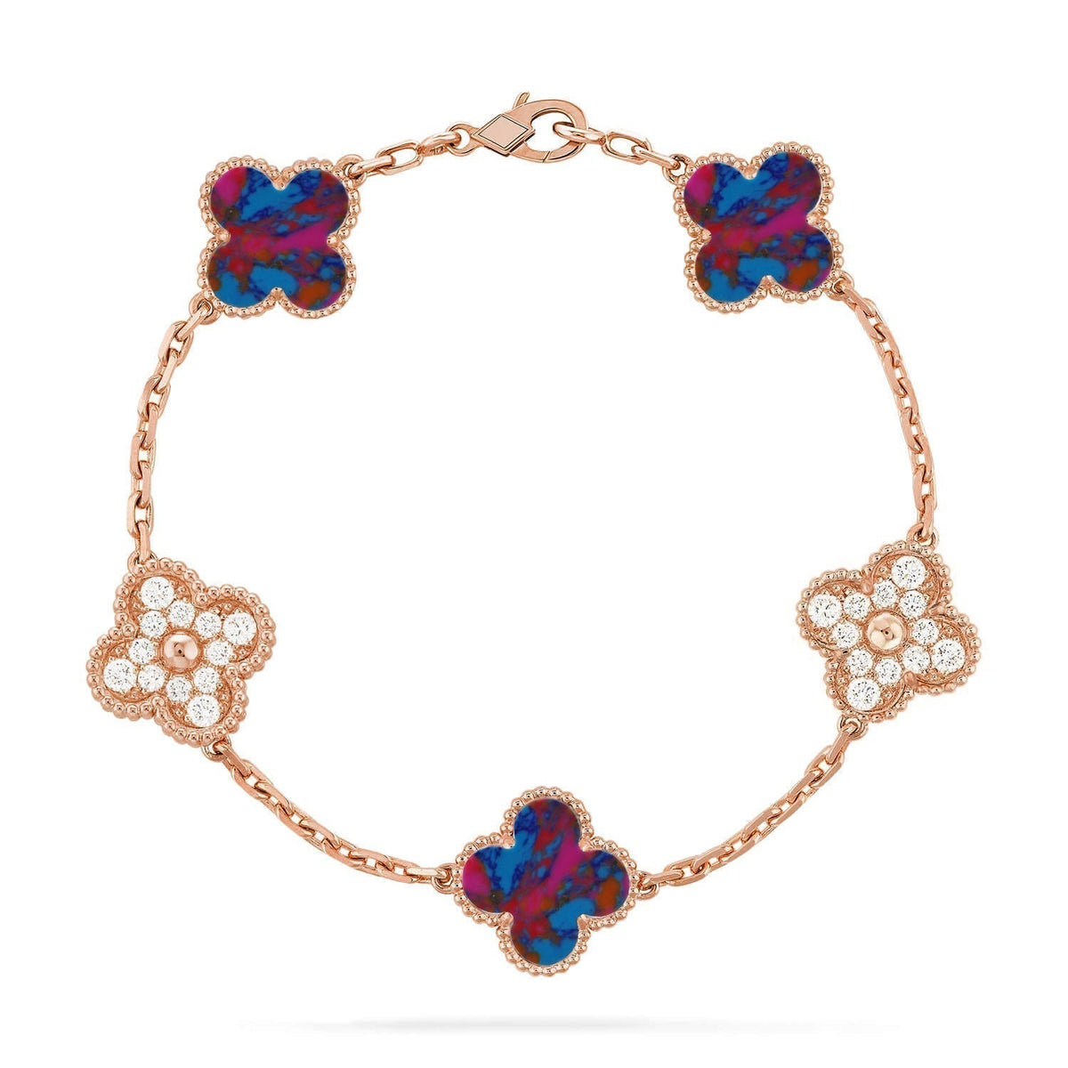 [Stars Jewelry]CLOVER 5 MOTIF COLOR GEMSTONES BRACELET COLLECTION