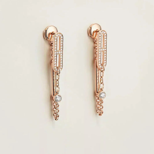 [Stars Jewelry]CHAINE CHAOS DIAMOND DROP EARRINGS