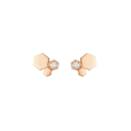 [Stars Jewelry]BEE LOVE PINK GOLD DIAMOND EARRINGS