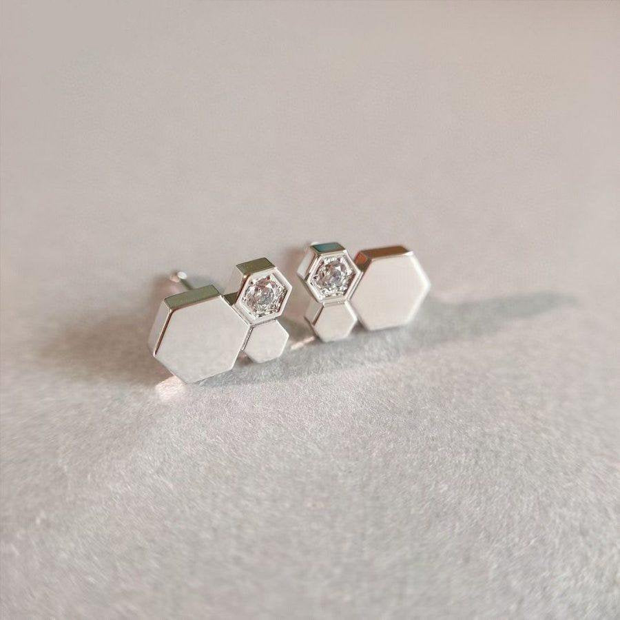 [Stars Jewelry]BEE LOVE SILVER DIAMOND EARRINGS