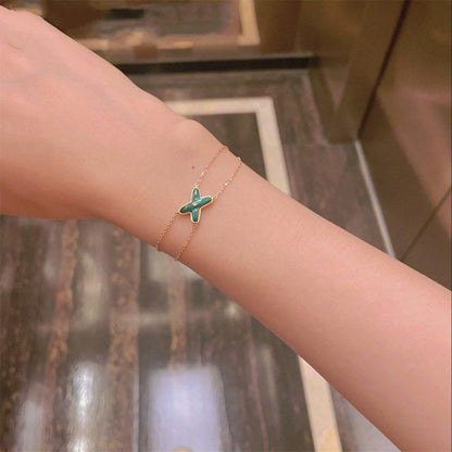 [Stars Jewelry]JEUX BRACELET MALACHITE PINK GOLD 1 DIAMOND