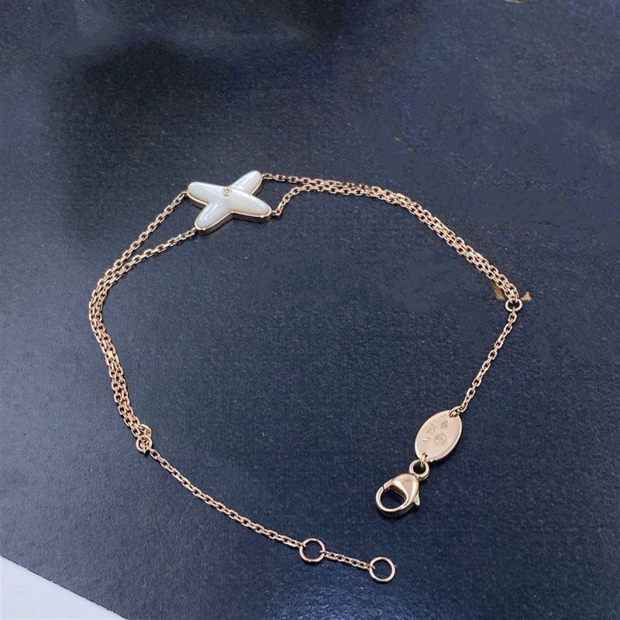 [Stars Jewelry]JEUX BRACELET WHITE MOP PINK GOLD 1 DIAMOND