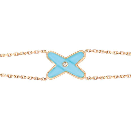 [Stars Jewelry]JEUX BRACELET TURQUOISE PINK GOLD 1 DIAMOND