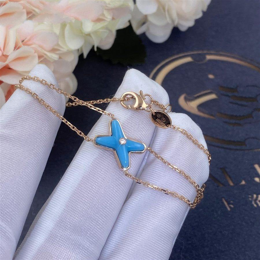 [Stars Jewelry]JEUX BRACELET TURQUOISE PINK GOLD 1 DIAMOND
