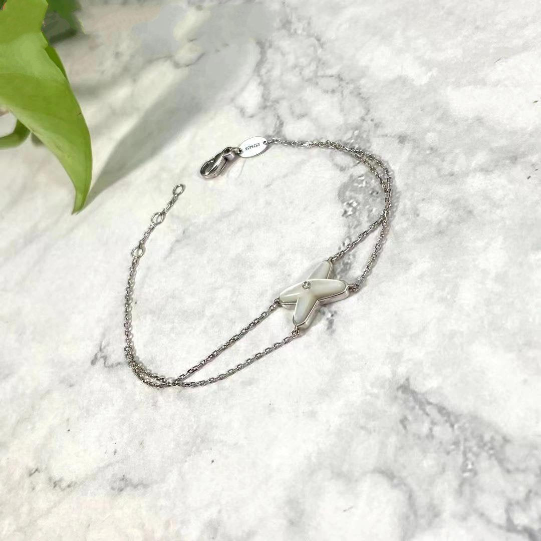 [Stars Jewelry]JEUX BRACELET WHITE MOP SILVER 1 DIAMOND