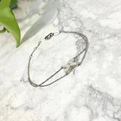 [Stars Jewelry]JEUX BRACELET WHITE MOP SILVER 1 DIAMOND