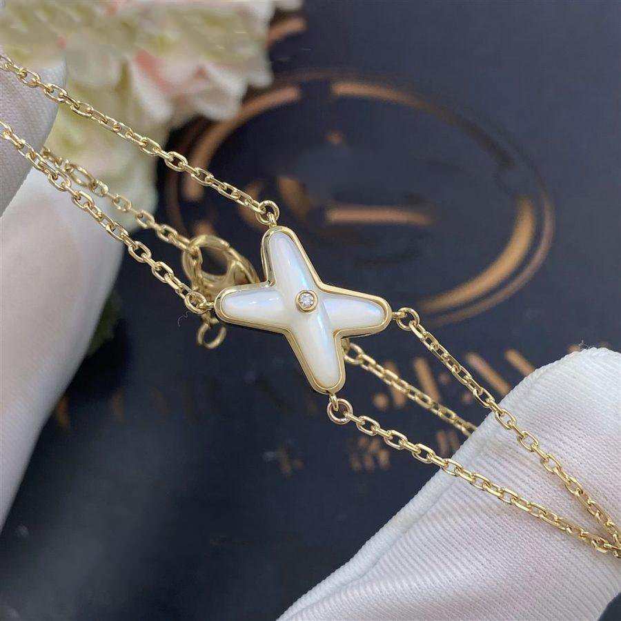 [Stars Jewelry]JEUX BRACELET WHITE MOP GOLD 1 DIAMOND