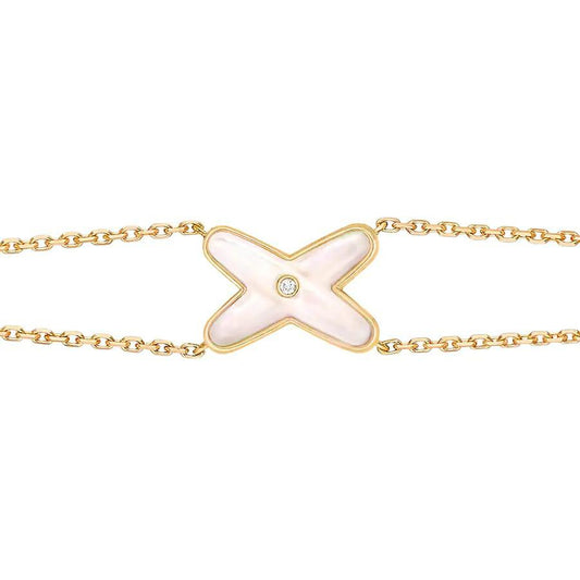 [Stars Jewelry]JEUX BRACELET WHITE MOP GOLD 1 DIAMOND
