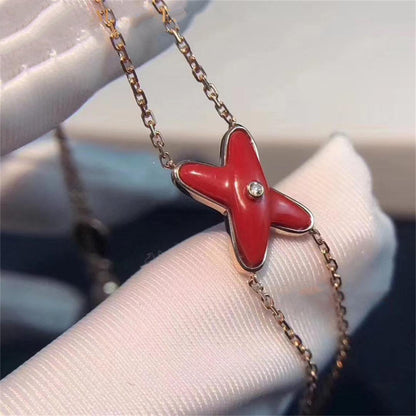 [Stars Jewelry]JEUX BRACELET CARNELIAN PINK GOLD 1 DIAMOND