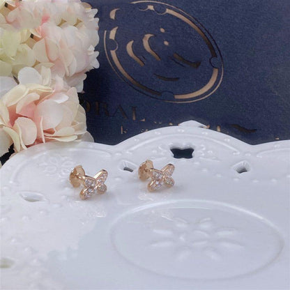 [Stars Jewelry]JEUX DE PINK GOLD DIAMOND EARRINGS