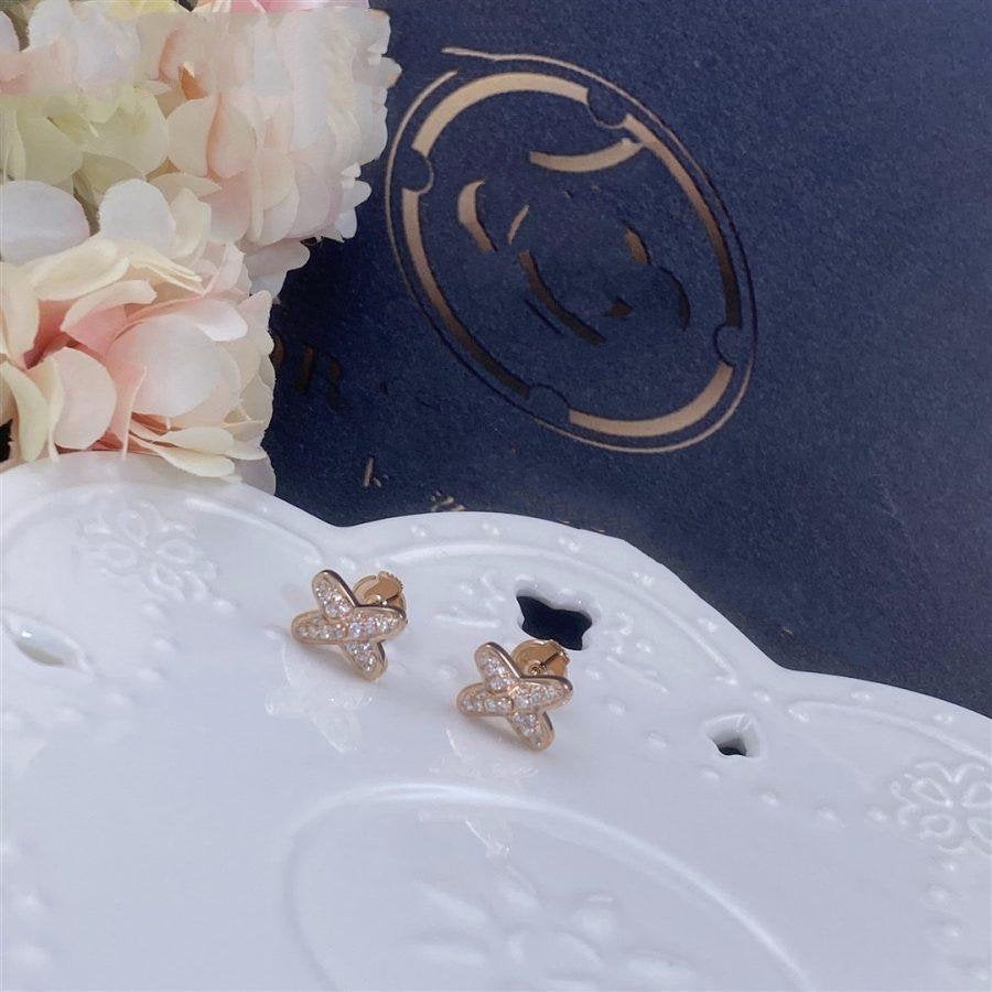 [Stars Jewelry]JEUX DE PINK GOLD DIAMOND EARRINGS