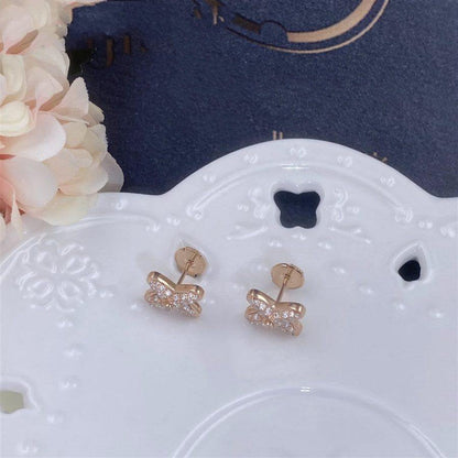 [Stars Jewelry]JEUX DE PINK GOLD DIAMOND EARRINGS