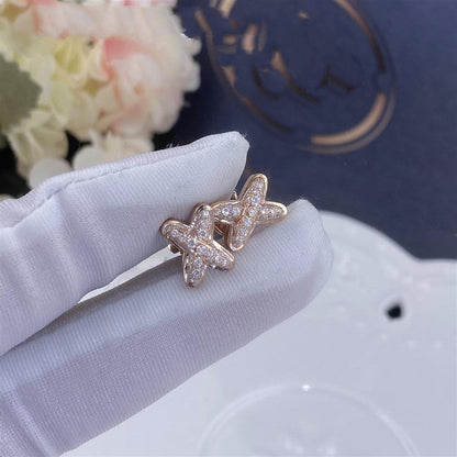 [Stars Jewelry]JEUX DE PINK GOLD DIAMOND EARRINGS