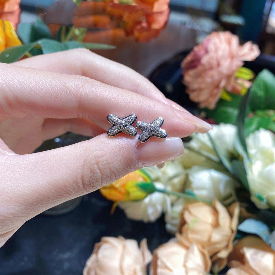 [Stars Jewelry]JEUX DE SILVER DIAMOND EARRINGS