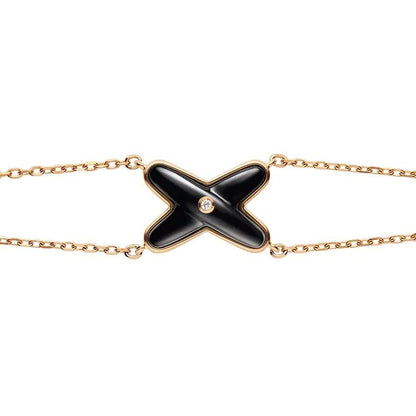 [Stars Jewelry]JEUX BRACELET ONYX PINK GOLD 1 DIAMOND