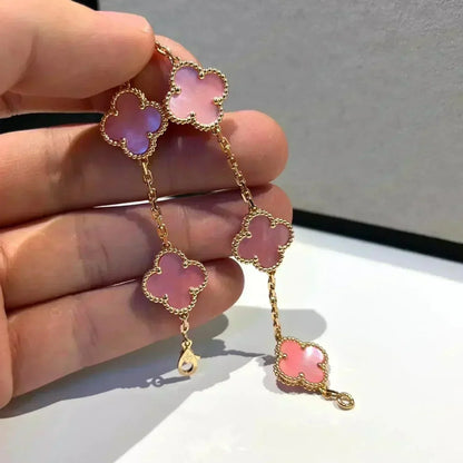 [Stars Jewelry] CLOVER 5 MOTIFS  PINK MOP BRACELET COLLECTION