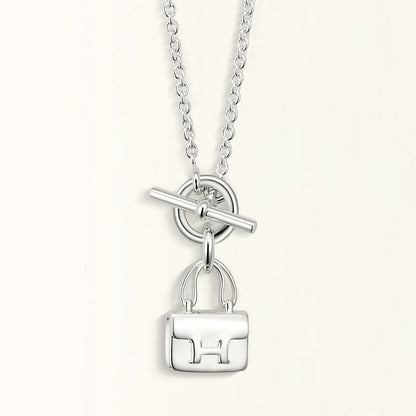 [Stars Jewelry]POP H PEDANT SILVER NECKLACE