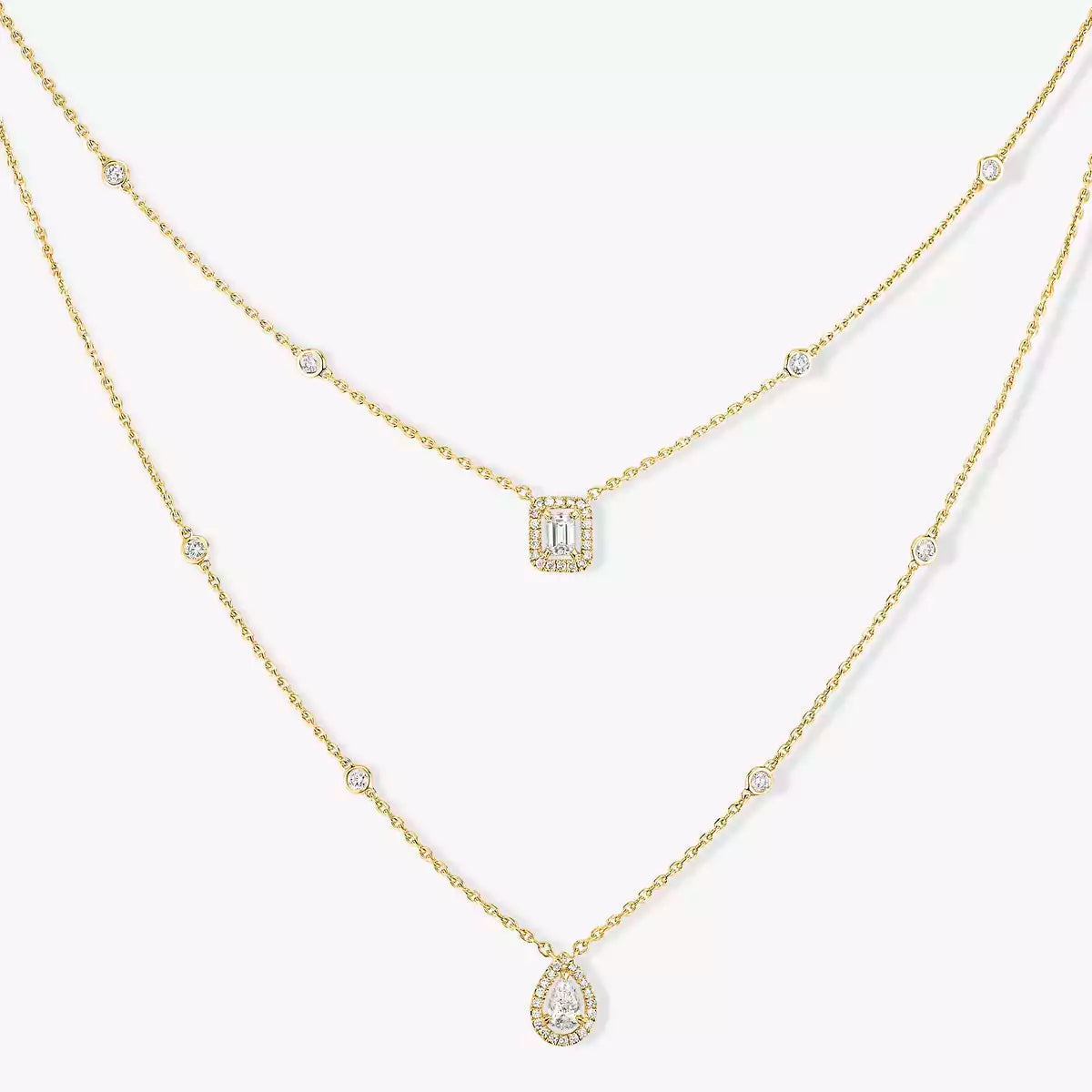 [Stars Jewelry]Diamond Necklace My Twin 2 Rows