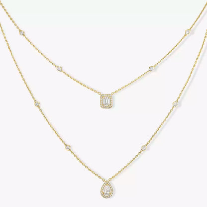 [Stars Jewelry]Diamond Necklace My Twin 2 Rows
