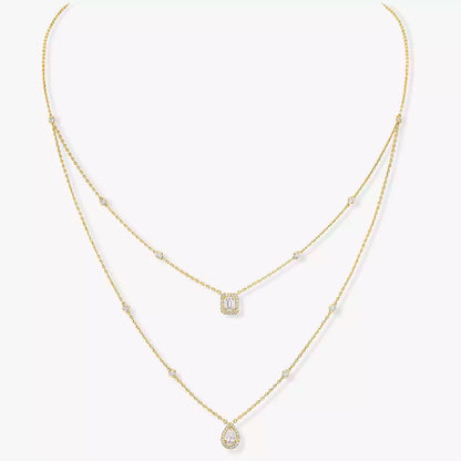 [Stars Jewelry]Diamond Necklace My Twin 2 Rows
