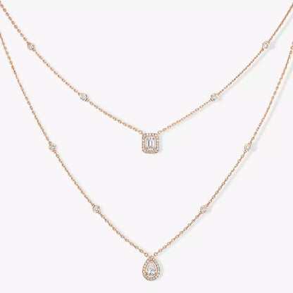 [Stars Jewelry]Diamond Necklace My Twin 2 Rows