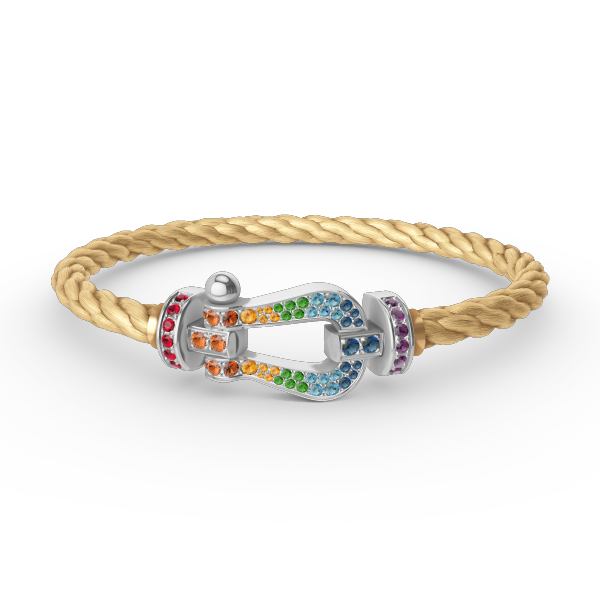 [Stars Jewelry]FORC LARGE HORSESHOE  COLORED DIAMOND BRACELET SILVER