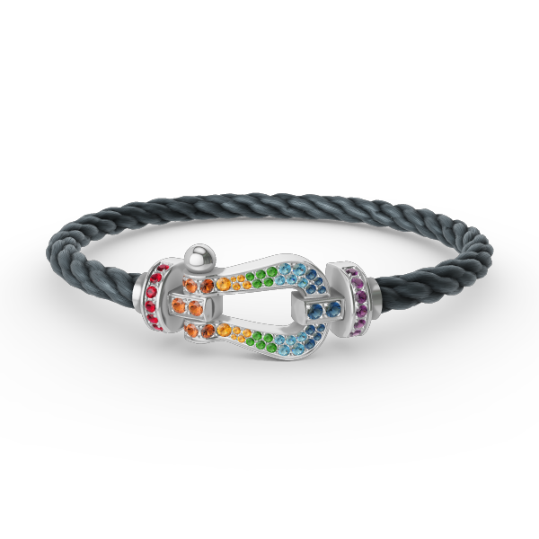 [Stars Jewelry]FORC LARGE HORSESHOE  COLORED DIAMOND BRACELET SILVER