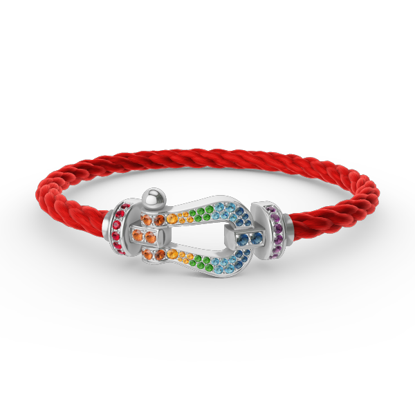 [Stars Jewelry]FORC LARGE HORSESHOE  COLORED DIAMOND BRACELET SILVER