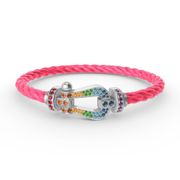 [Stars Jewelry]FORC LARGE HORSESHOE  COLORED DIAMOND BRACELET SILVER