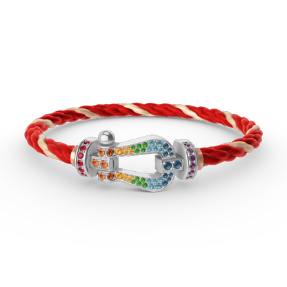 [Stars Jewelry]FORC LARGE HORSESHOE  COLORED DIAMOND BRACELET SILVER